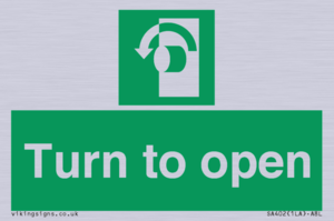 SA402: Turn anti-clockwise to open