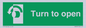 SA402: Turn anti-clockwise to open
