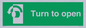 SA402: Turn anti-clockwise to open