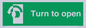 SA402: Turn anti-clockwise to open