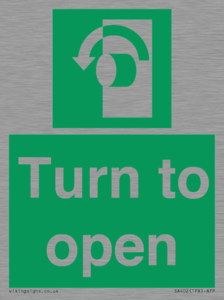 SA402: Turn anti-clockwise to open