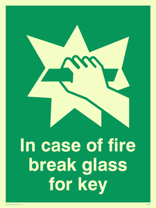 SA406: in case of fire break glass for key – Viking Signs