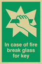SA406: in case of fire break glass for key