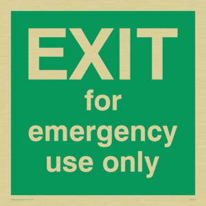 SA453: Exit for emergency use only