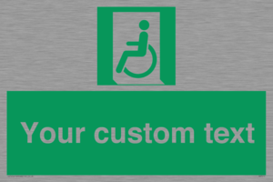 SA7210: Custom sign safe condition emergency exit for people unable to walk or with walking impairment left