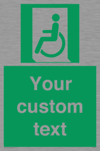 SA7210: Custom sign safe condition emergency exit for people unable to walk or with walking impairment left