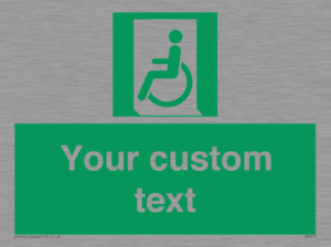 SA7210: Custom sign safe condition emergency exit for people unable to walk or with walking impairment left