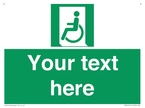 SA7210: Custom sign safe condition emergency exit for people unable to walk or with walking impairment left