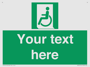 SA7210: Custom sign safe condition emergency exit for people unable to walk or with walking impairment left