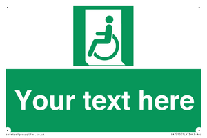 SA7210: Custom sign safe condition emergency exit for people unable to walk or with walking impairment left