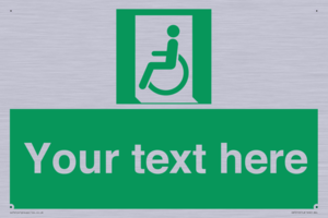 SA7210: Custom sign safe condition emergency exit for people unable to walk or with walking impairment left