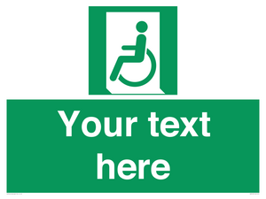 SA7210: Custom sign safe condition emergency exit for people unable to walk or with walking impairment left