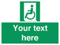 SA7210: Custom sign safe condition emergency exit for people unable to walk or with walking impairment left