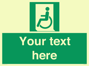 SA7210: Custom sign safe condition emergency exit for people unable to walk or with walking impairment left