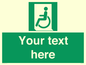 SA7210: Custom sign safe condition emergency exit for people unable to walk or with walking impairment left