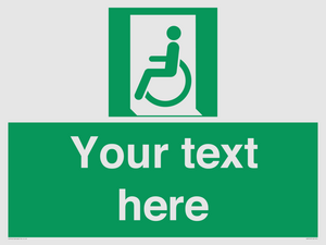 SA7210: Custom sign safe condition emergency exit for people unable to walk or with walking impairment left
