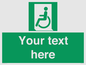 SA7210: Custom sign safe condition emergency exit for people unable to walk or with walking impairment left