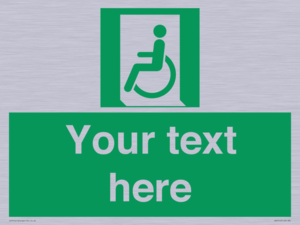 SA7210: Custom sign safe condition emergency exit for people unable to walk or with walking impairment left