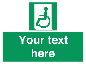 SA7210: Custom sign safe condition emergency exit for people unable to walk or with walking impairment left