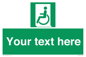 SA7210: Custom sign safe condition emergency exit for people unable to walk or with walking impairment left
