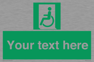 SA7210: Custom sign safe condition emergency exit for people unable to walk or with walking impairment left