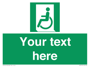 SA7210: Custom sign safe condition emergency exit for people unable to walk or with walking impairment left