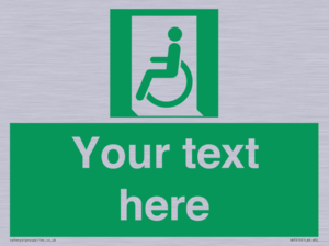 SA7210: Custom sign safe condition emergency exit for people unable to walk or with walking impairment left