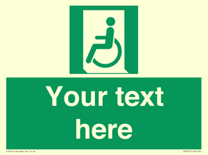 SA7210: Custom sign safe condition emergency exit for people unable to walk or with walking impairment left