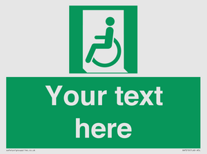 SA7210: Custom sign safe condition emergency exit for people unable to walk or with walking impairment left