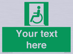 SA7210: Custom sign safe condition emergency exit for people unable to walk or with walking impairment left