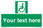 SA7210: Custom sign safe condition emergency exit for people unable to walk or with walking impairment left