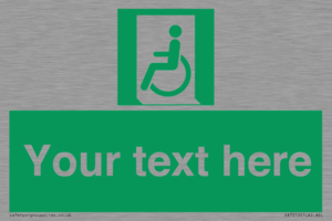 SA7210: Custom sign safe condition emergency exit for people unable to walk or with walking impairment left