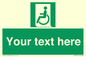 SA7210: Custom sign safe condition emergency exit for people unable to walk or with walking impairment left