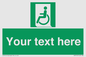 SA7210: Custom sign safe condition emergency exit for people unable to walk or with walking impairment left
