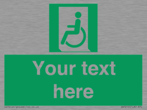 SA7210: Custom sign safe condition emergency exit for people unable to walk or with walking impairment left