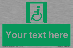 SA7210: Custom sign safe condition emergency exit for people unable to walk or with walking impairment left