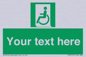 SA7210: Custom sign safe condition emergency exit for people unable to walk or with walking impairment left