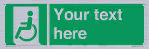 SA7210: Custom sign safe condition emergency exit for people unable to walk or with walking impairment left