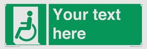 SA7210: Custom sign safe condition emergency exit for people unable to walk or with walking impairment left