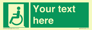 SA7210: Custom sign safe condition emergency exit for people unable to walk or with walking impairment left