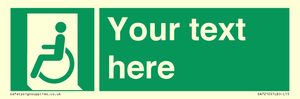 SA7210: Custom sign safe condition emergency exit for people unable to walk or with walking impairment left