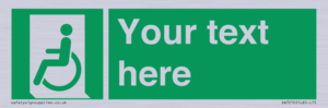 SA7210: Custom sign safe condition emergency exit for people unable to walk or with walking impairment left