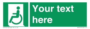 SA7210: Custom sign safe condition emergency exit for people unable to walk or with walking impairment left