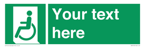 SA7210: Custom sign safe condition emergency exit for people unable to walk or with walking impairment left