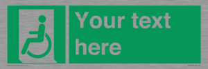 SA7210: Custom sign safe condition emergency exit for people unable to walk or with walking impairment left