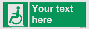 SA7210: Custom sign safe condition emergency exit for people unable to walk or with walking impairment left