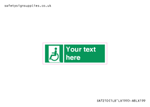 SA7210: Custom sign safe condition emergency exit for people unable to walk or with walking impairment left