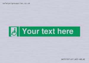 SA7210: Custom sign safe condition emergency exit for people unable to walk or with walking impairment left