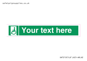 SA7210: Custom sign safe condition emergency exit for people unable to walk or with walking impairment left