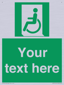 SA7210: Custom sign safe condition emergency exit for people unable to walk or with walking impairment left